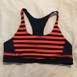 Lululemon bra-vibrant navy & coral/orange (8)